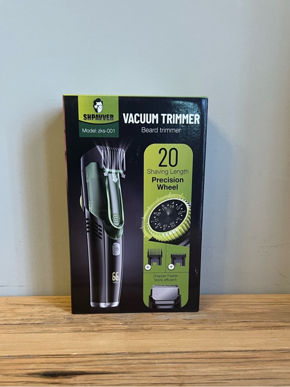 Shpawer Vacuum Trimmer Beard Trimmer in Black and Green